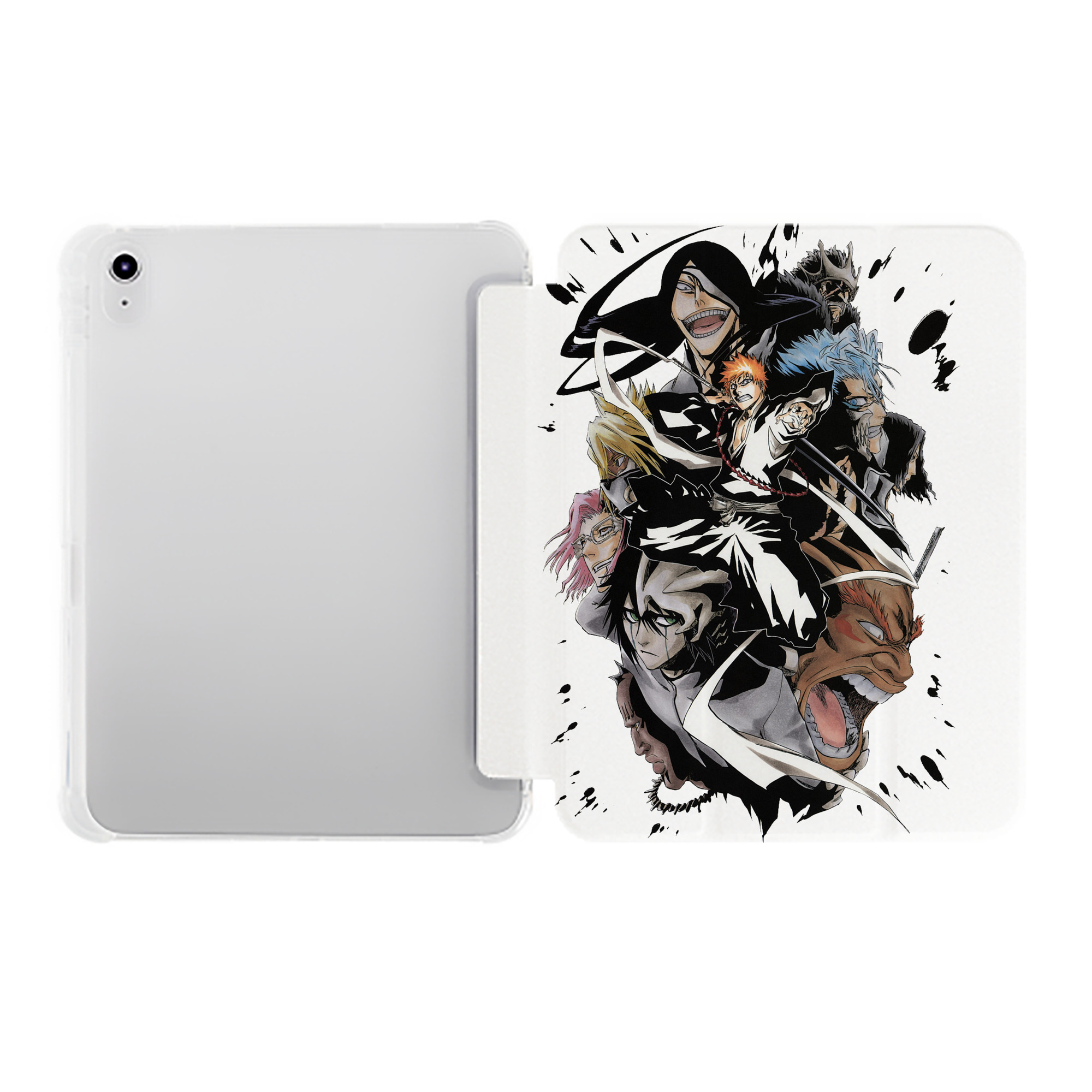 （画像用） ブリーチ 黒崎一護（くろさき いちご）BLEACH Kurosaki Ichigo IPad ケース ペン収納付き 三つ折りスタンド PUレザー×シリコン 対応機種9.5/10.5/10.9インチ